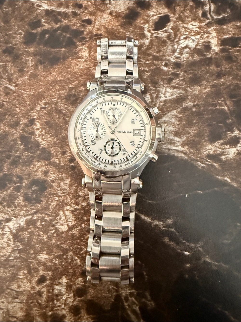 Michael Kors Silver Chronograph Bracelet Watch